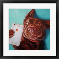 Dog Selfie Framed Print
