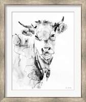 Village Cow Gray Fine Art Print