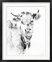 Village Cow Gray Fine Art Print