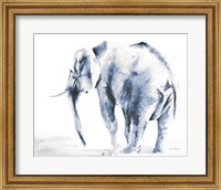 Lone Elephant Blue Gray Crop Fine Art Print