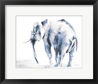 Lone Elephant Blue Gray Crop Fine Art Print