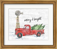 Country Christmas IV Merry and Bright Shiplap Crop Fine Art Print