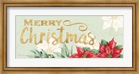 Watercolor Poinsettia Merry Christmas Fine Art Print