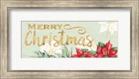 Watercolor Poinsettia Merry Christmas Fine Art Print