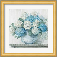 Blue Hydrangea Cottage Crop Fine Art Print