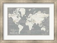 Slate World Map Fine Art Print