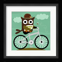 Owl and Hedgehog on Bicycle Fine Art Print