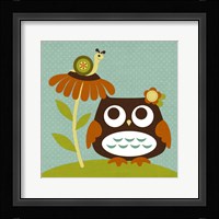 Owl Looking at Snail Fine Art Print