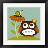 Owl Looking at Snail Fine Art Print