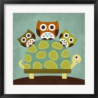 Three Owls on Turtle Fine Art Print