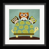 Three Owls on Turtle Fine Art Print