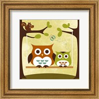 Two Owls on Swing Fine Art Print