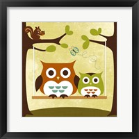 Two Owls on Swing Fine Art Print