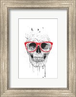 Skull With Red Glasses Fine Art Print