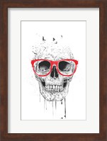 Skull With Red Glasses Fine Art Print