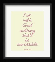 For With God Fine Art Print