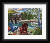 Summer at the Boathouse Fine Art Print