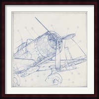 Airplane Mechanical Sketch I Fine Art Print
