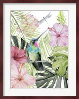 Hibiscus & Hummingbird II Fine Art Print