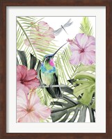 Hibiscus & Hummingbird II Fine Art Print