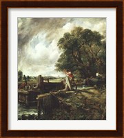 Barges Passing a Lock on the Stour Fine Art Print