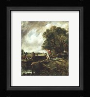 Barges Passing a Lock on the Stour Fine Art Print