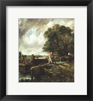 Barges Passing a Lock on the Stour Fine Art Print