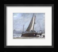 Brighton Beach with Fishing Boats and Crew Fine Art Print
