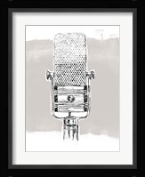Monochrome Microphone I Framed Print