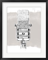Monochrome Microphone I Framed Print