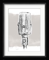 Monochrome Microphone IV Framed Print