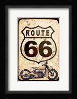 Route 66 Sign With Indian Scout Fine Art Print