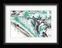 Fluid Acrylic On Emerald Waves Fine Art Print