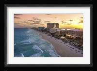 Sunset On Cancun Framed Print