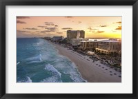 Sunset On Cancun Framed Print