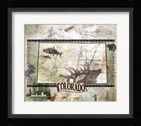 Vintage State Colorado Framed Print