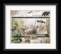 Vintage State Montana Framed Print