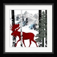 Winter Moose Framed Print