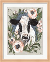 Vintage Frame Cow Fine Art Print