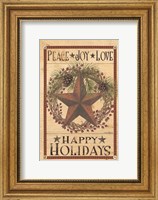 Happy Holiday Barn Star I Fine Art Print