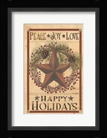 Happy Holiday Barn Star I Fine Art Print