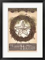 Happy Holidays Barn Star II Fine Art Print
