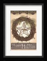 Happy Holidays Barn Star II Fine Art Print