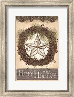 Happy Holidays Barn Star II Fine Art Print