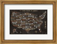 US City Map Black Fine Art Print