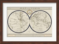Torkingtons World Map with Indigo Fine Art Print