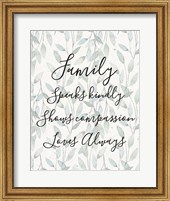 Family Speaks Kindly - Leaves Fine Art Print