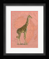 African Animals on Coral I Fine Art Print