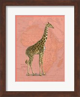 African Animals on Coral I Fine Art Print