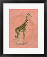 African Animals on Coral I Fine Art Print